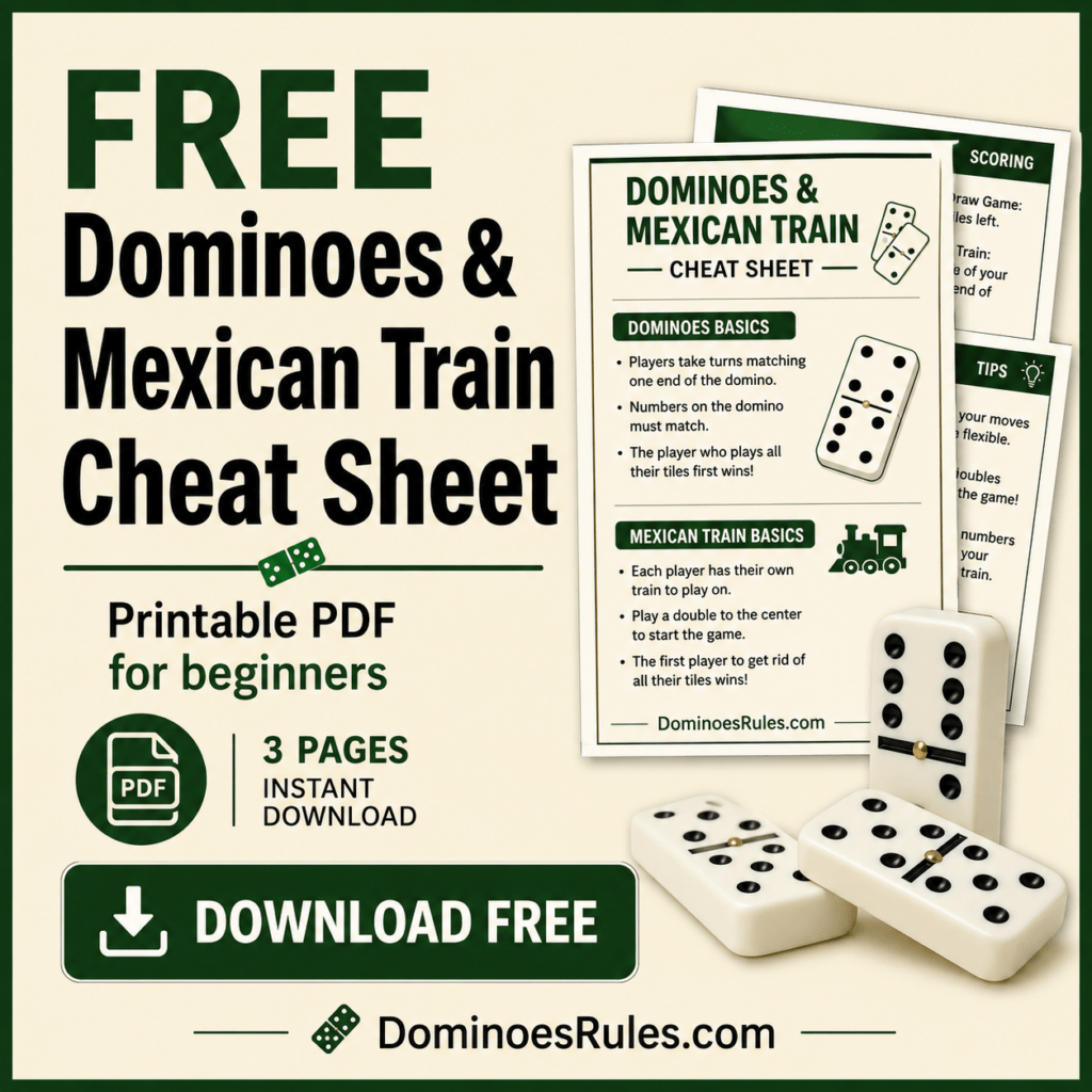 Free Dominoes Cheat sheet side banner